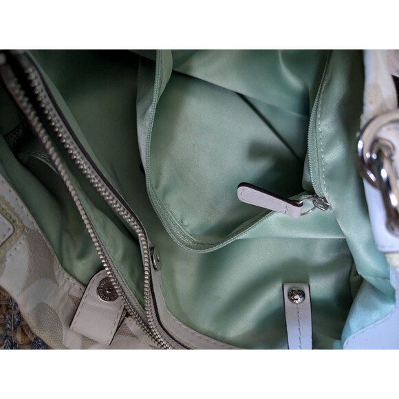 Coach Op Art Peyton Carryall Satchel Bag Tote 14515 Purse Handbag Cream Beige Ja - Picture 11 of 12